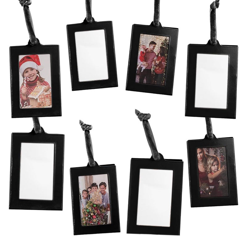Klikel Hanging Picture Frame Ornaments - Set of 8 2x3 Black Hanging Photo Frame - Image 1